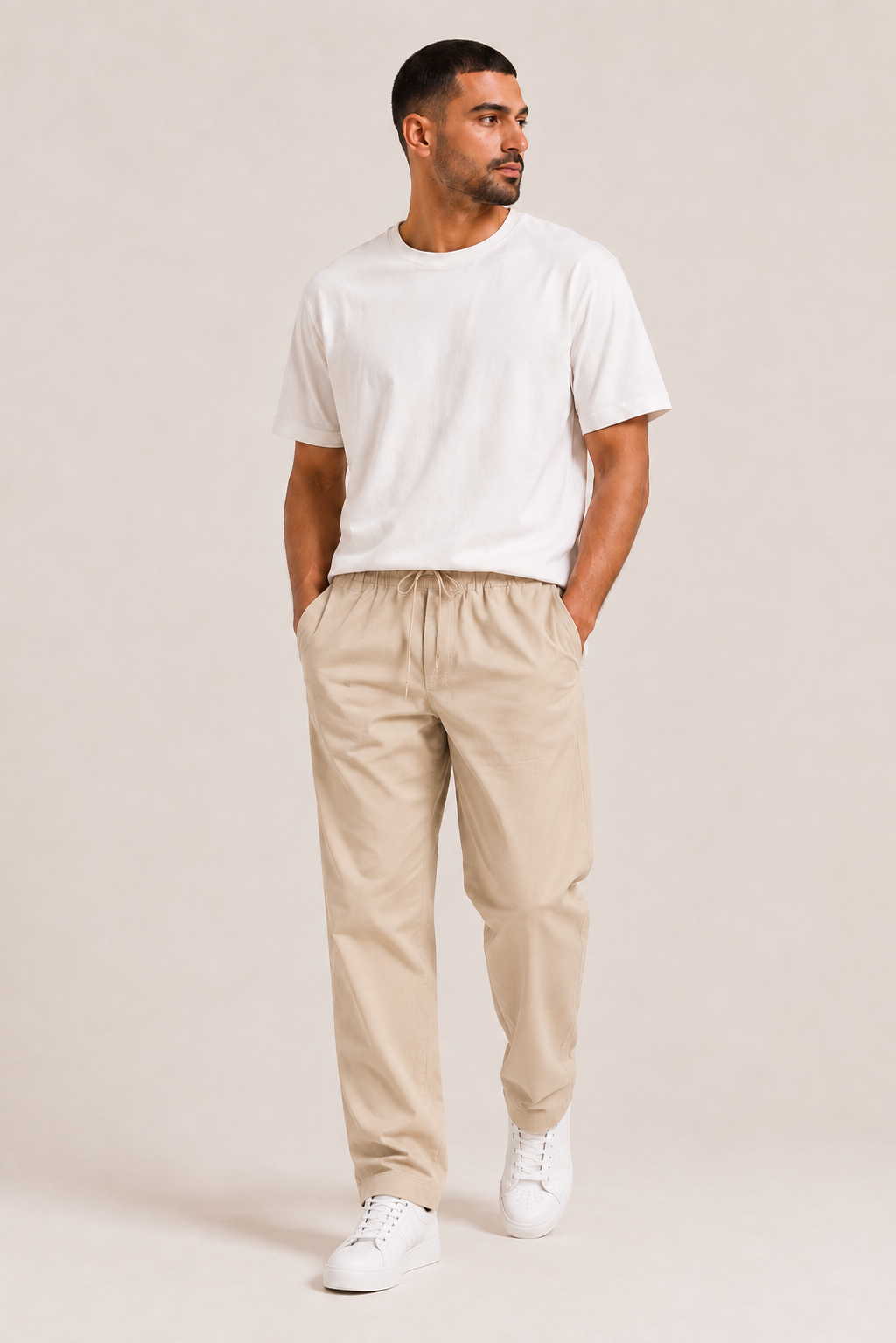Essential Relaxed Gabardine Pants – Beige